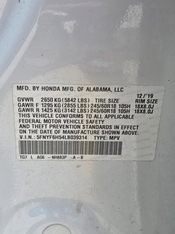 2020 Honda Pilot EX-L