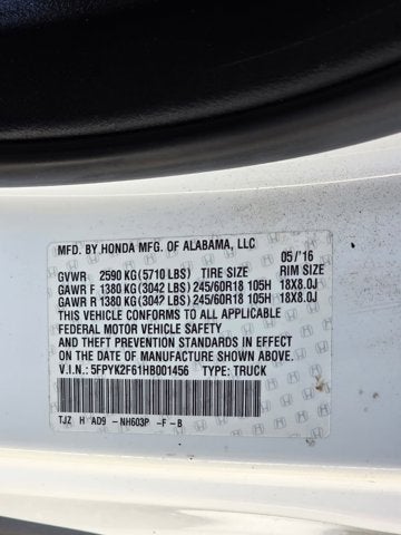 2017 Honda Ridgeline RTL-T