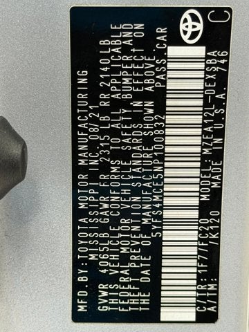 2022 Toyota Corolla SE