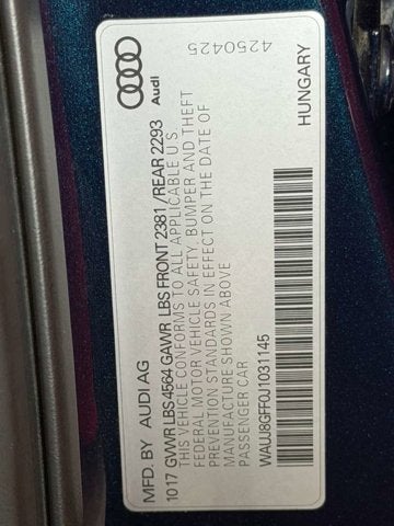 2018 Audi A3 Sedan Premium Plus